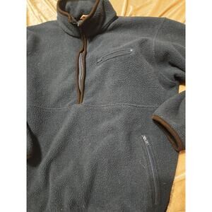 Vtg St Johns Bay Sweatshirt Men XLT Tall Blue Polar Fleece 1/4 Zip Pockets 90s